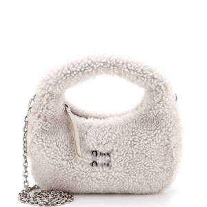 Miu Miu Small Wander Hobo Shearling